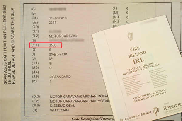 bring your vehicle registration cert with you to the DOE Presenting your motorhome or campervan for DOE in Ireland