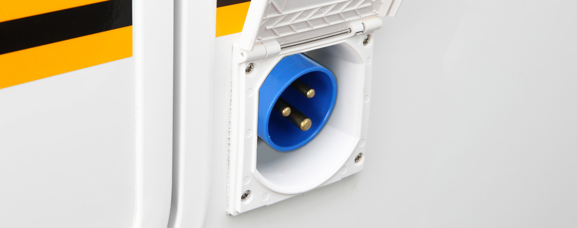 Mains connections for motorhomes on campsites